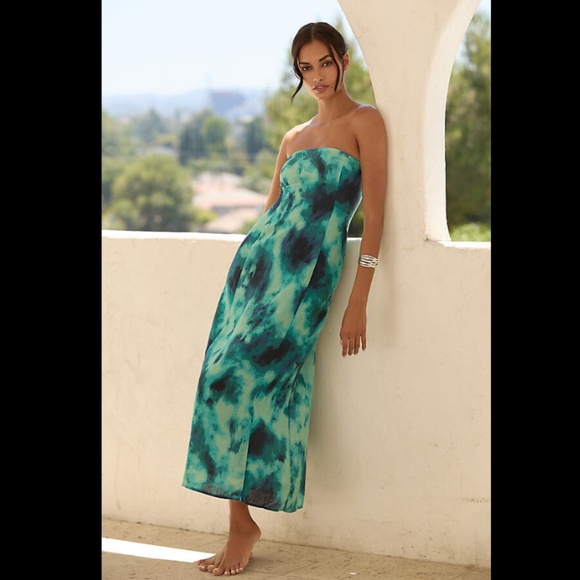 Anthropologie The Aliza Strapless Linen Maxi Dress - Picture 1 of 3